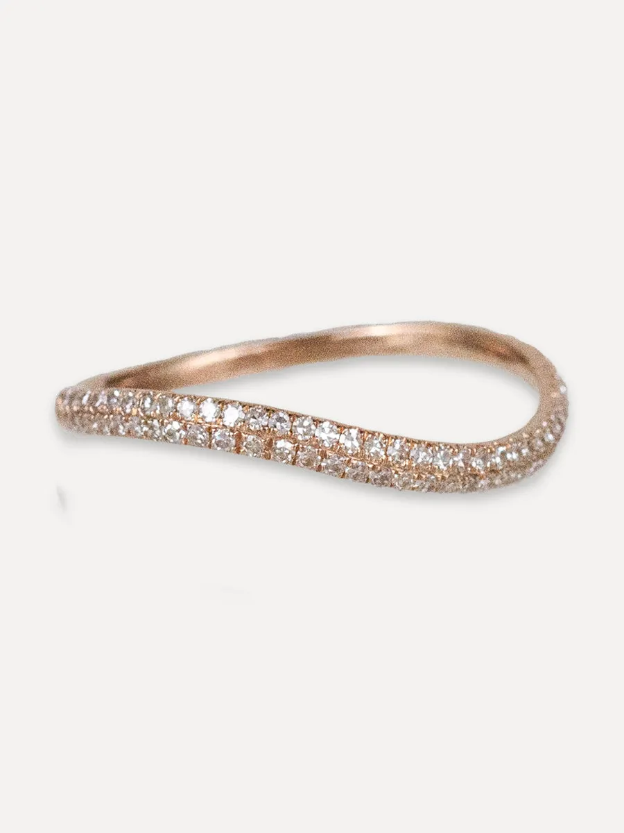 14K Diamond Wave Ring