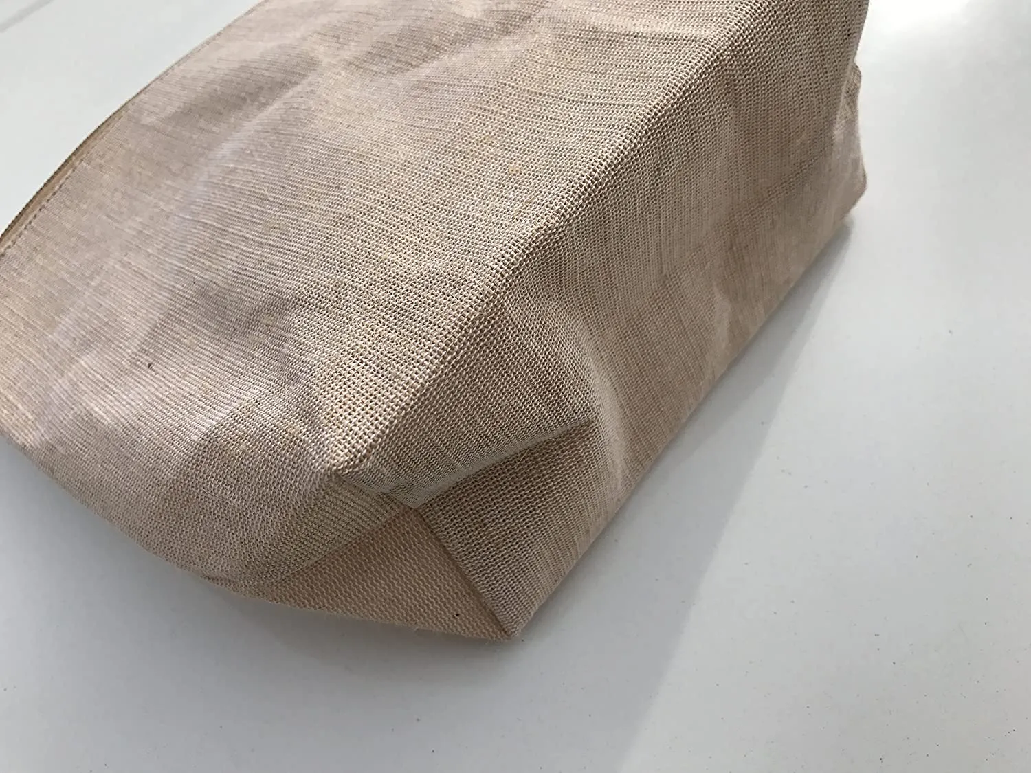 8" Jute Fabric Zippered Pouch Bags with Gusset, Cosmetic Makeup Bags
