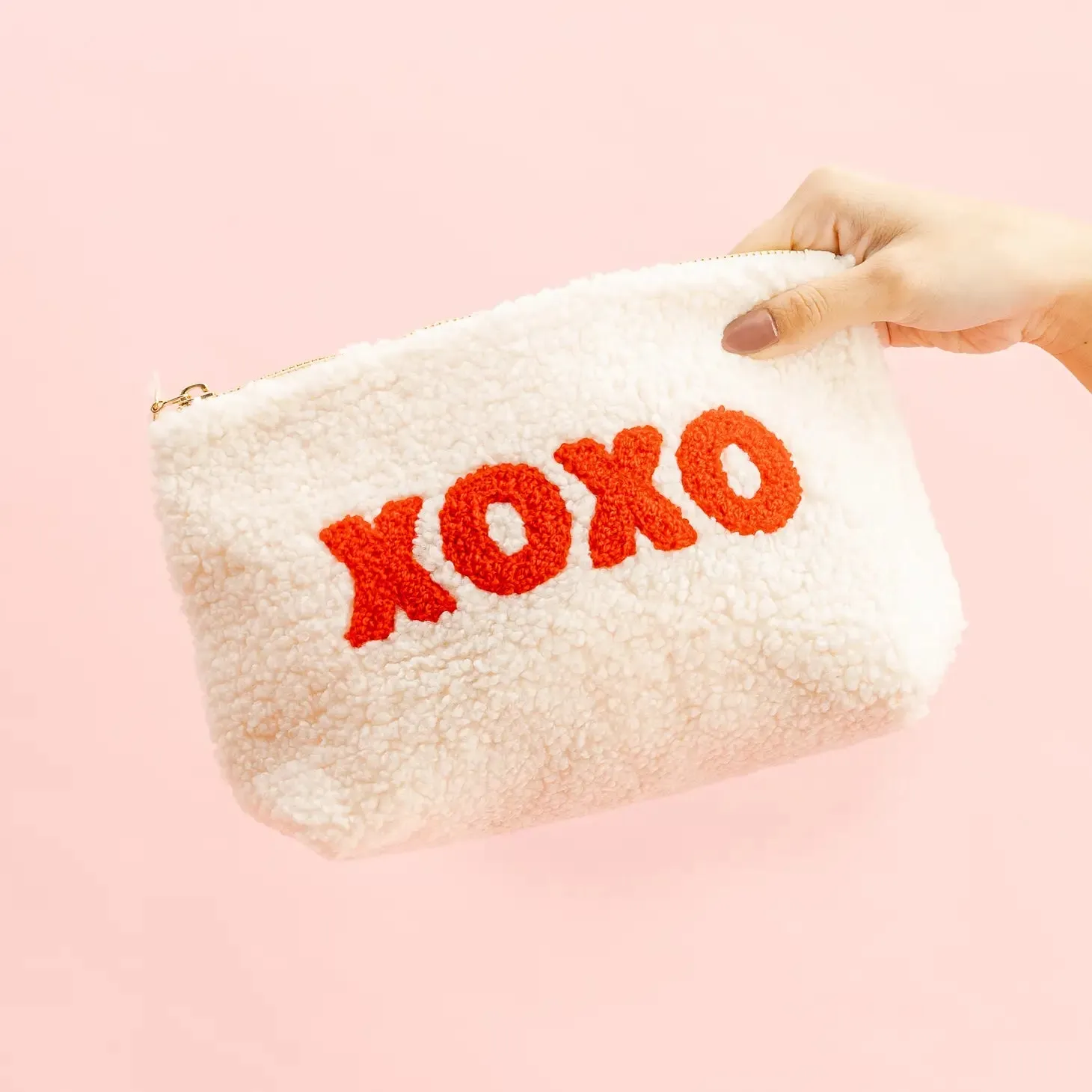 Be Mine Sherpa Zipper Pouch - FINAL SALE