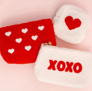 Be Mine Sherpa Zipper Pouch - FINAL SALE