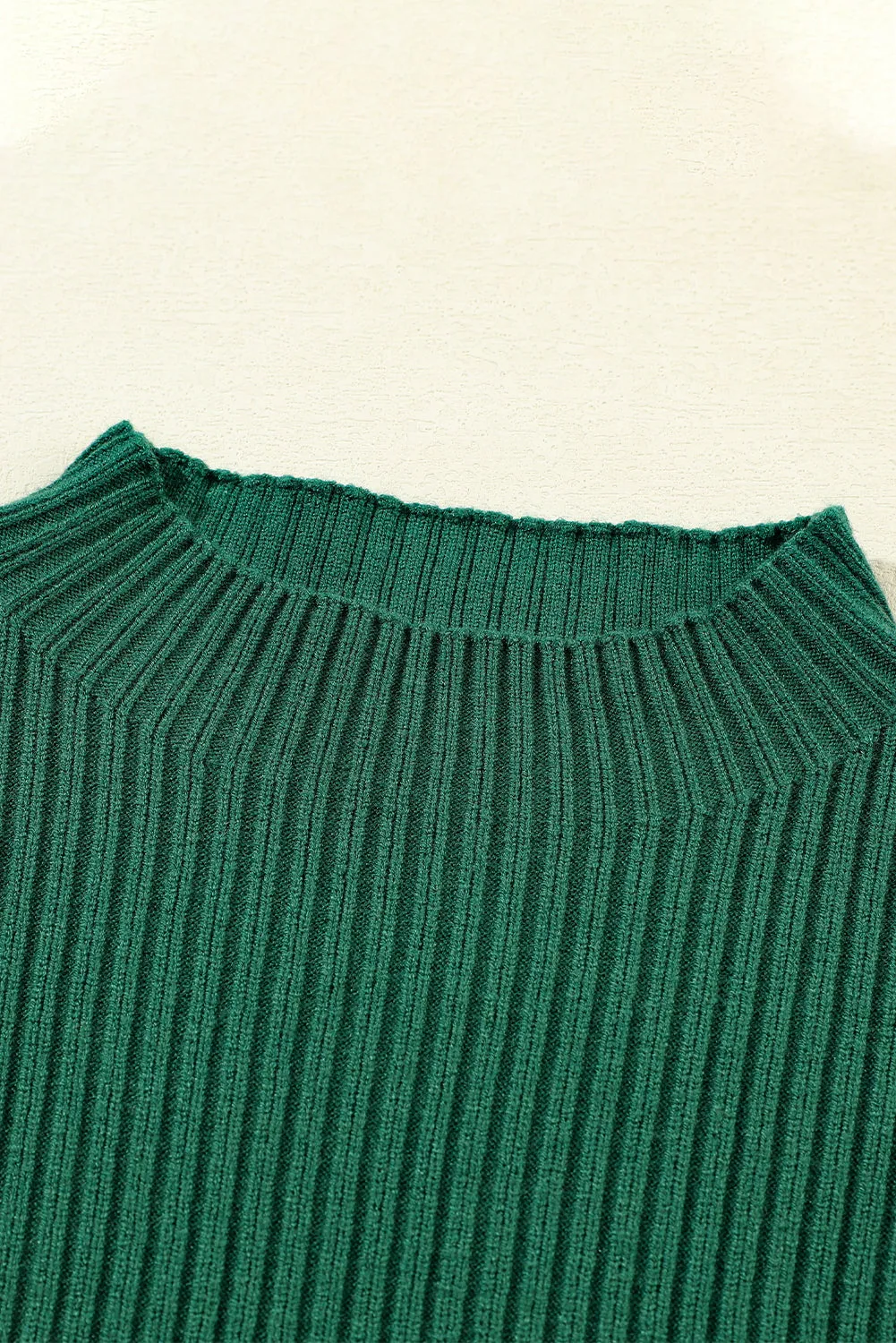 BerryBetty - Blackish Green Patch Pocket Ribbed Knit Short Sleeve Sweater