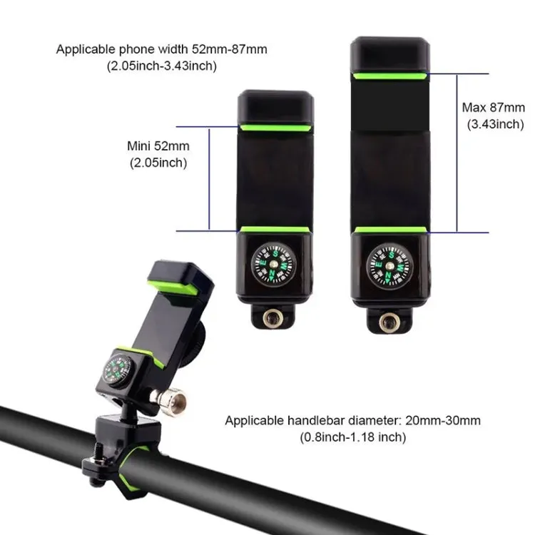 Bicycle / Motorcycle Anti-theft Anti-take Off Mobile Phone Holder without Light (Green)