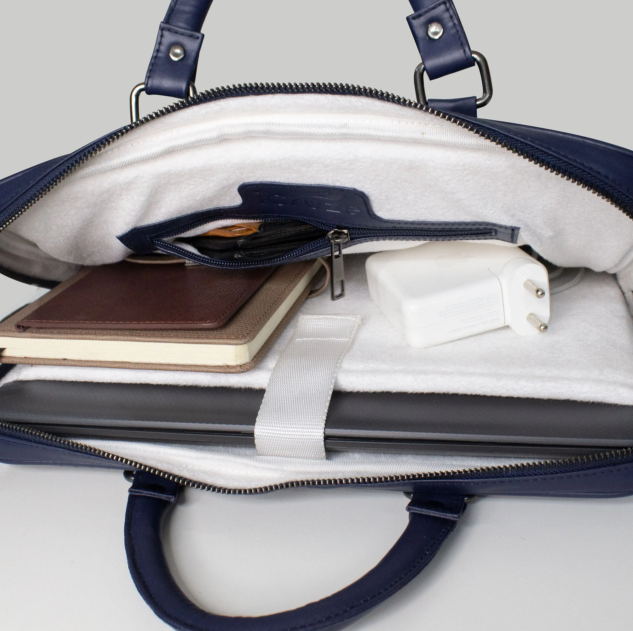 Blue Vegan Leather Bag