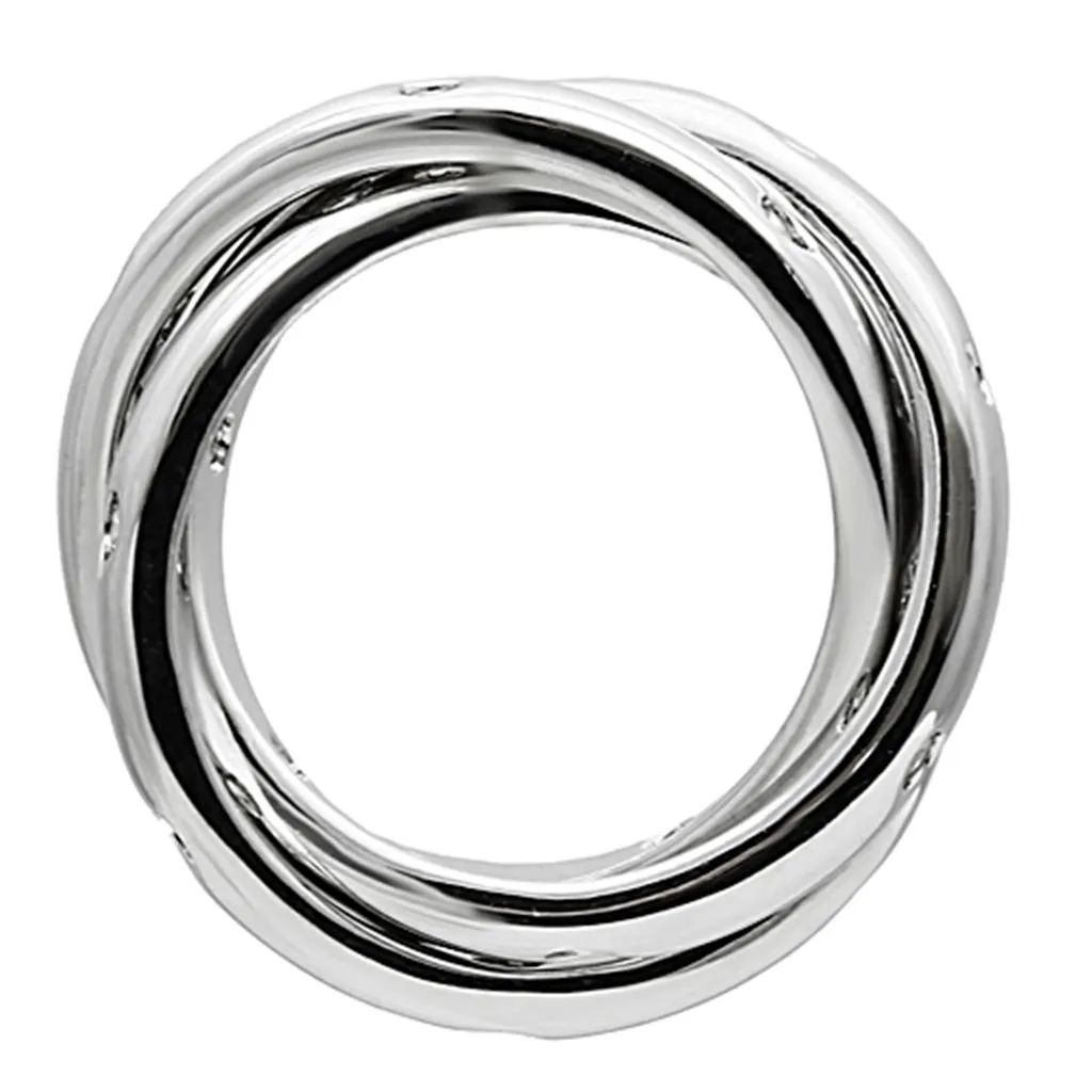 Brass Ring with AAA Grade CZ in Clear for Women Style 3W101