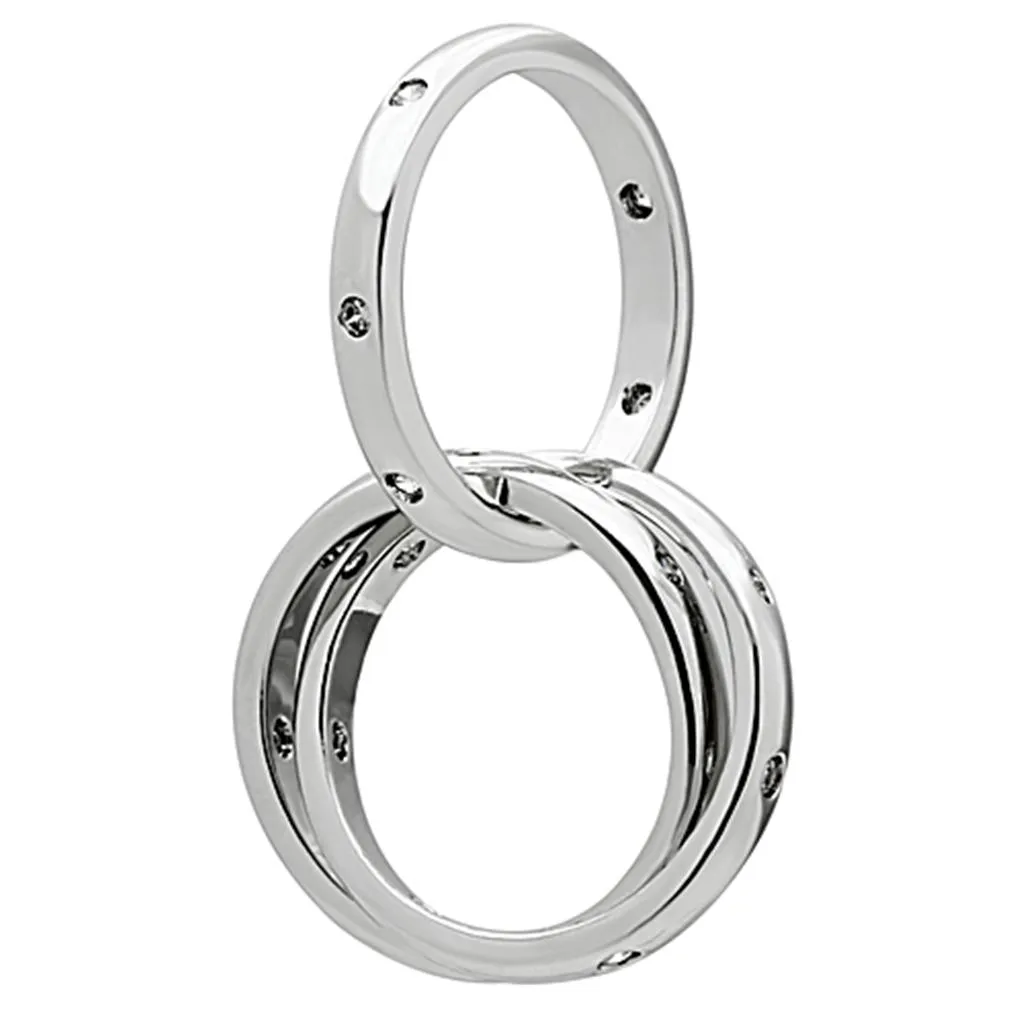 Brass Ring with AAA Grade CZ in Clear for Women Style 3W101