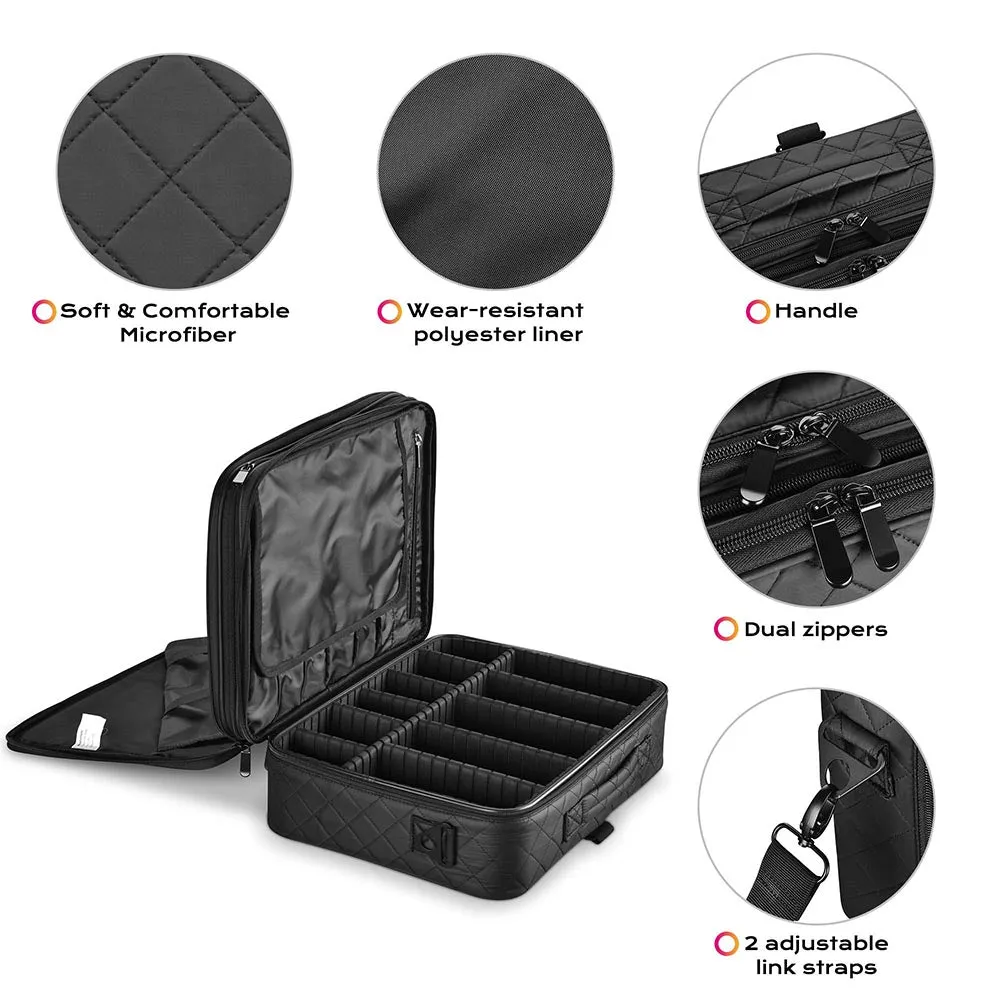 Byootique Essential 16" Cosmetic Travel Train Case Makeup Storage Divider