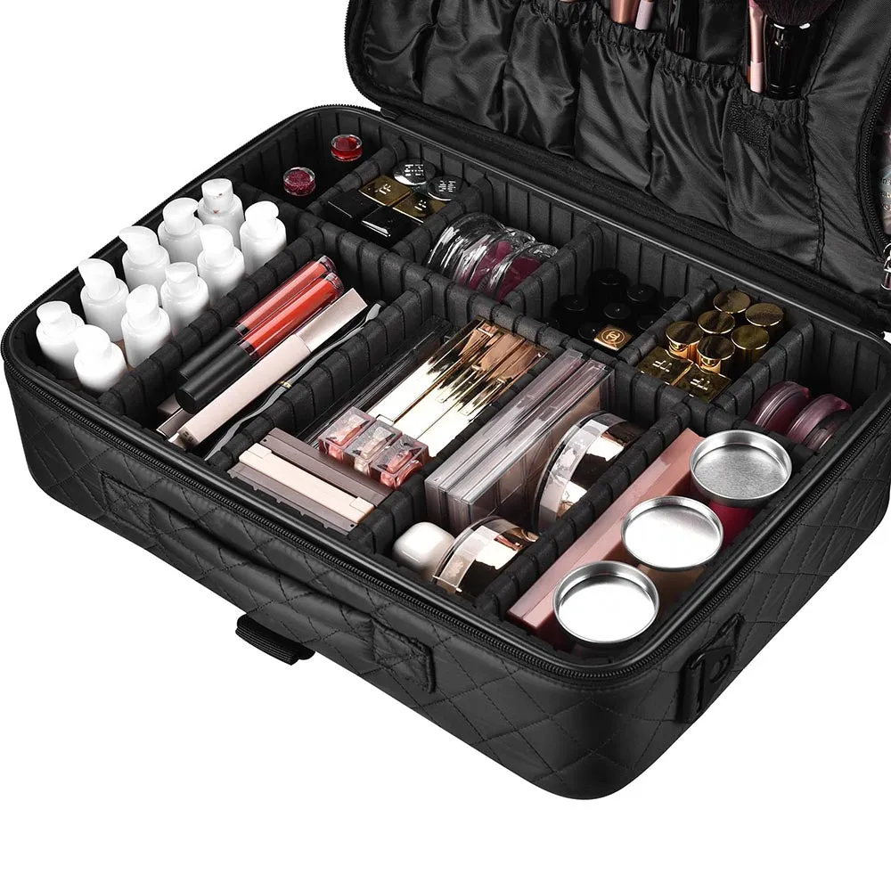 Byootique Essential 16" Cosmetic Travel Train Case Makeup Storage Divider