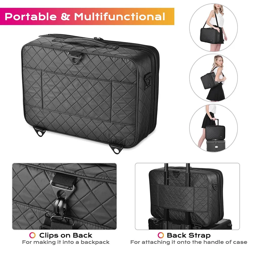 Byootique Essential 16" Cosmetic Travel Train Case Makeup Storage Divider