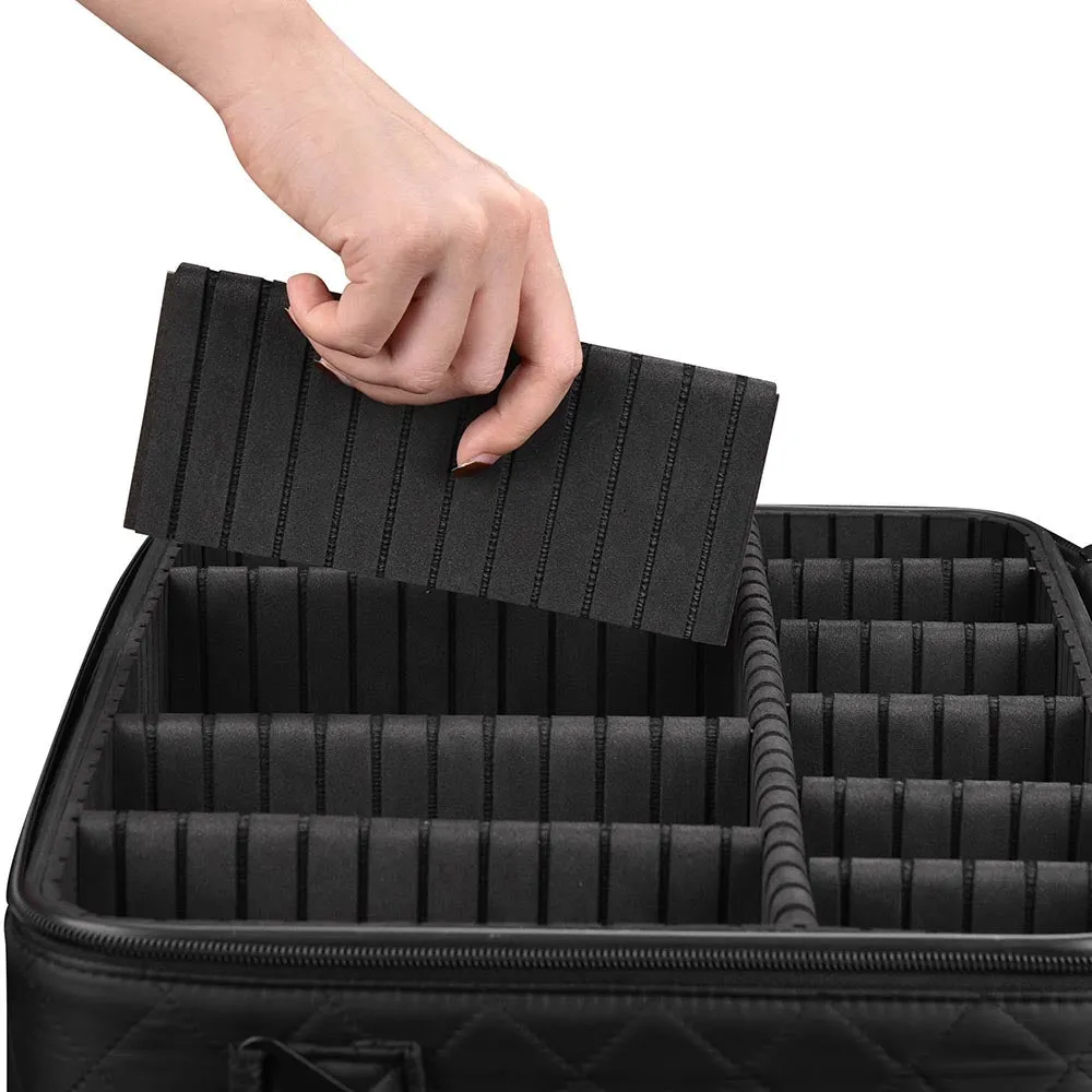Byootique Essential 16" Cosmetic Travel Train Case Makeup Storage Divider