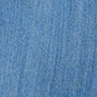 Chambray Mock Neck Ruffle Top