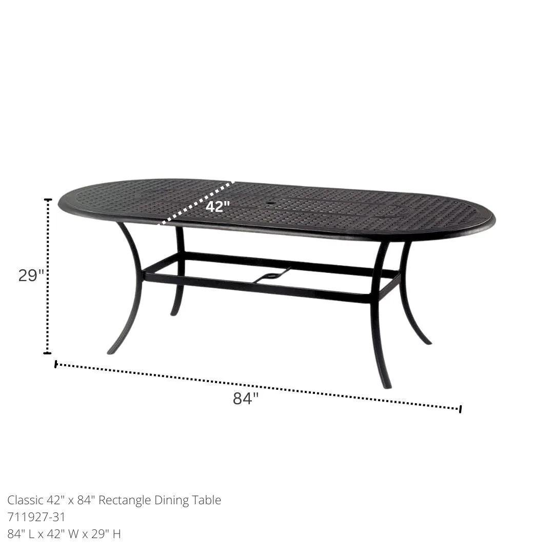 Classic 42" x 84" Oval Sling Dining Set (7 Piece Set)