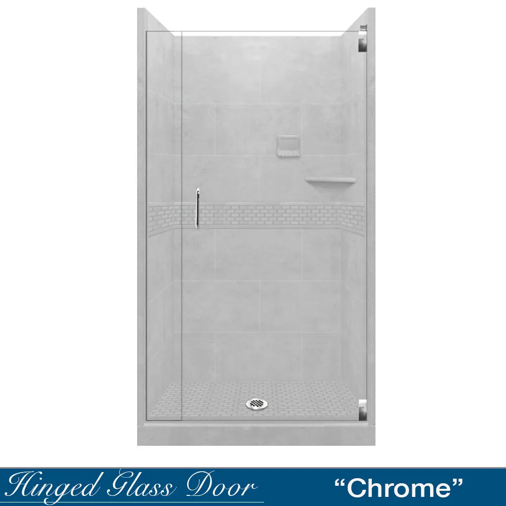 Classic Portland Cement Small Alcove Shower Enclosure Kit