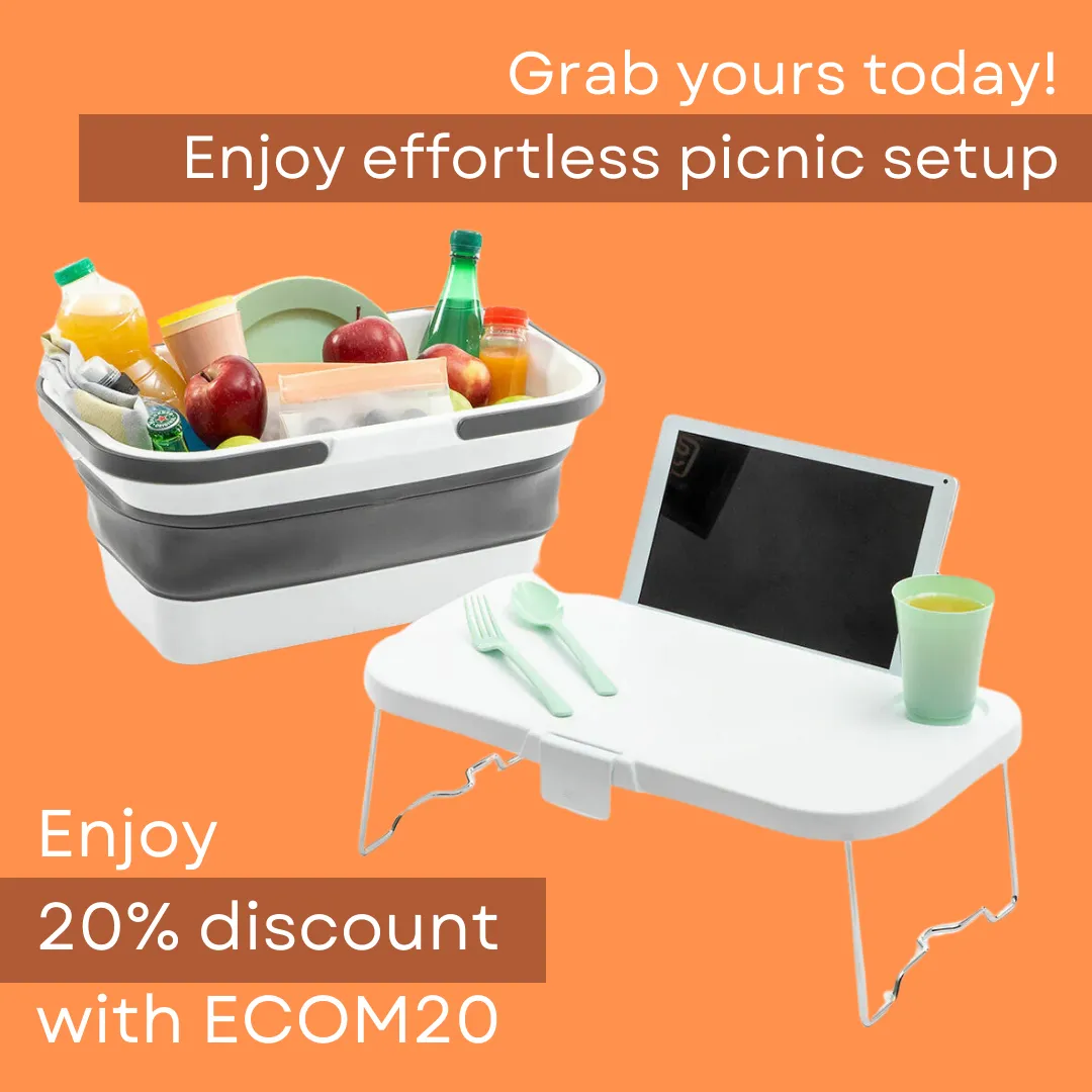 Collapsible Picnic Basket with Lid-Table