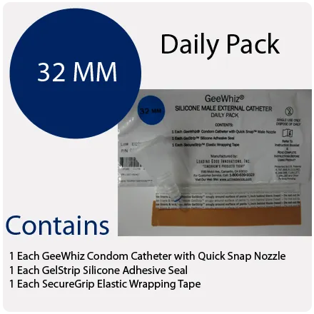Condom Catheter 32mm  GeeWhiz Daily Pack Of 35 Condom Catheters