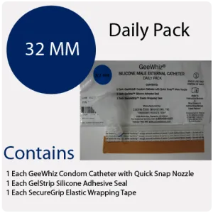 Condom Catheter 32mm  GeeWhiz Daily Pack Of 35 Condom Catheters