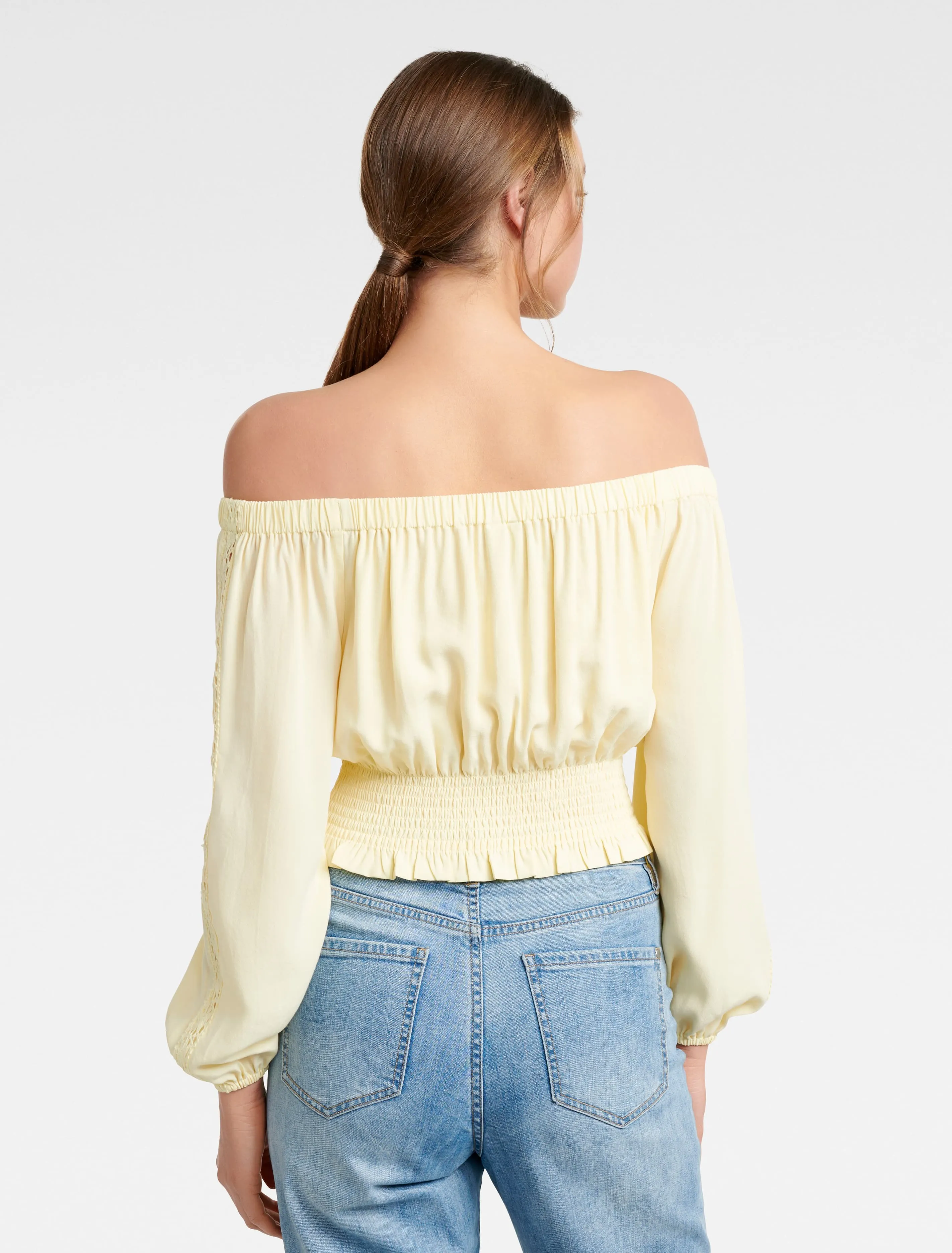 Davis Shirred Waist Bardot