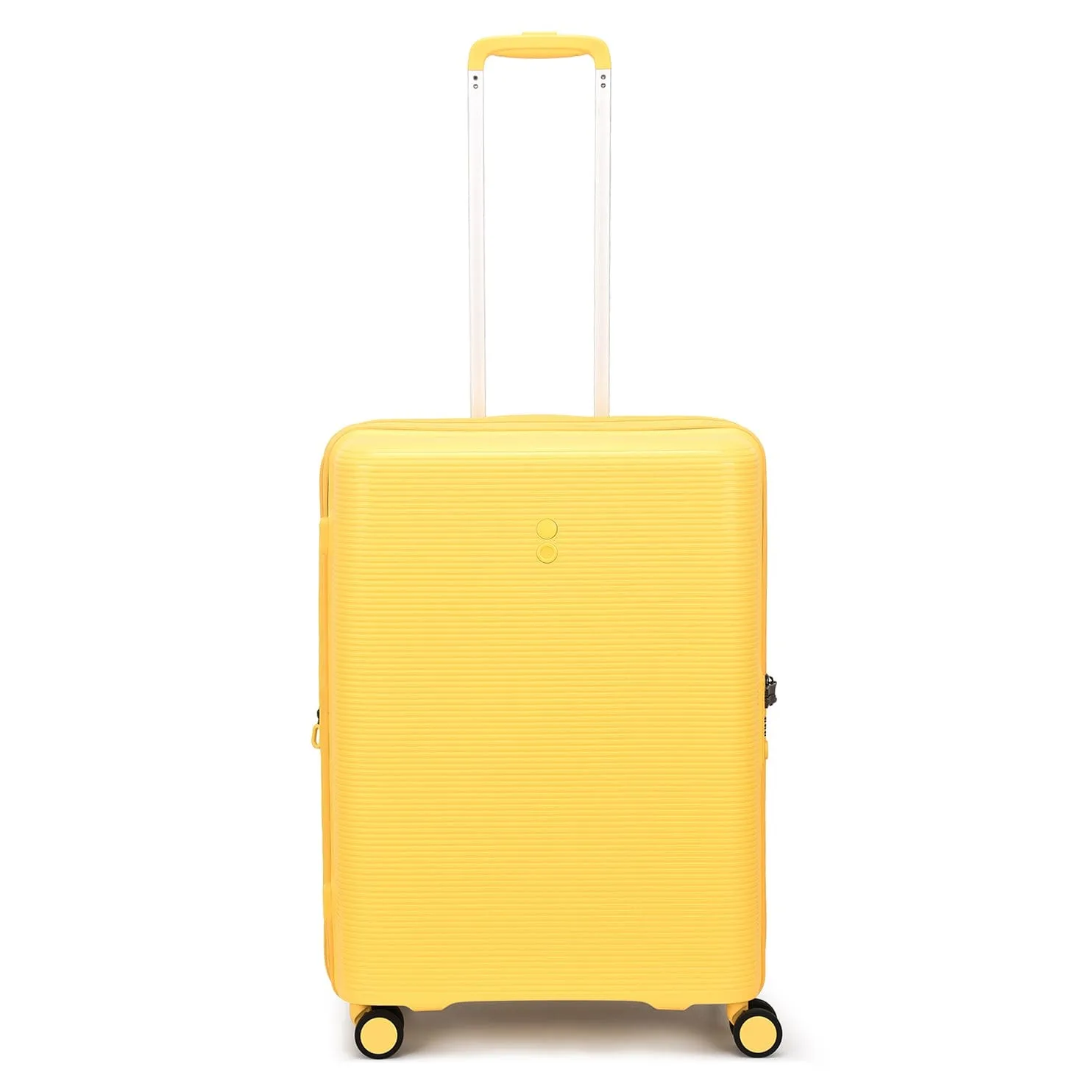 Echolac Forza 55 65 75cm Hardcase 4 Double Wheel Expandable Cabin & Check-In Luggage Trolley Set Mango Yellow
