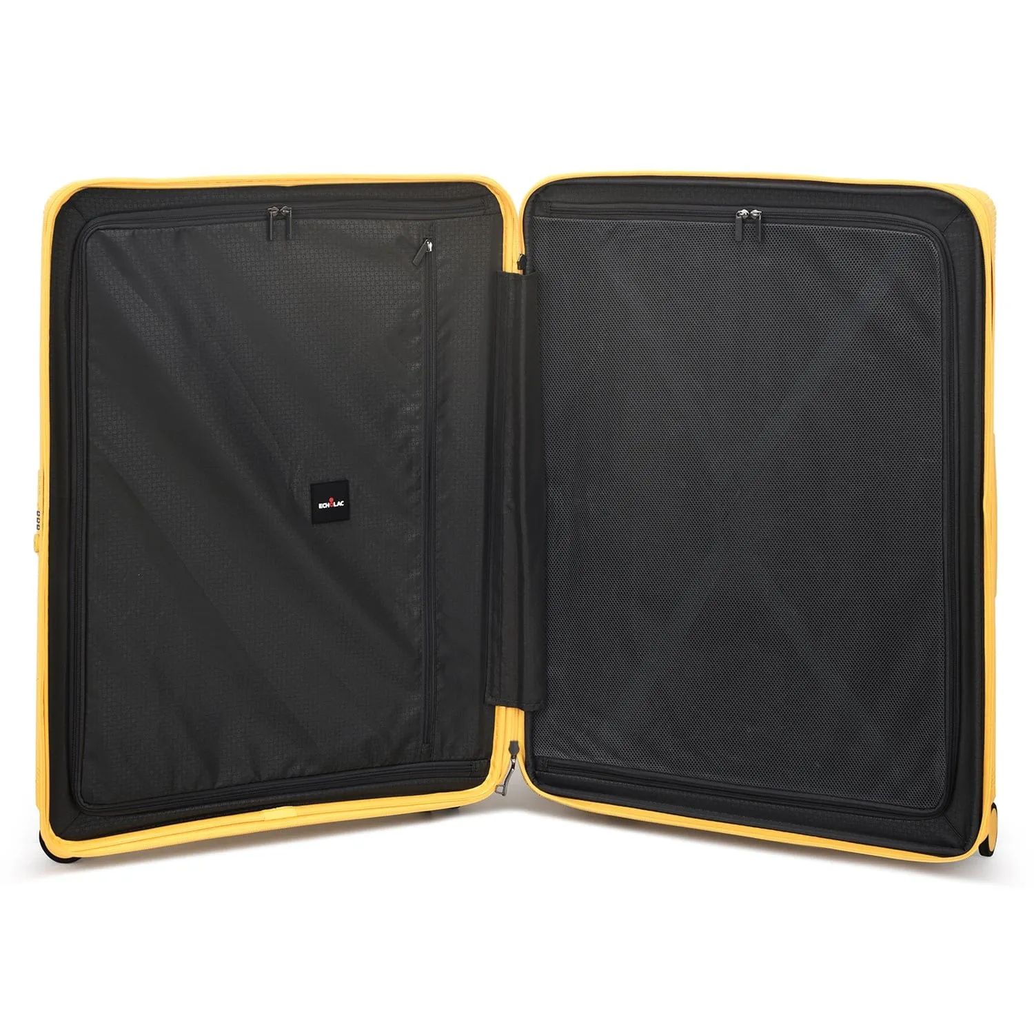 Echolac Forza 55 65 75cm Hardcase 4 Double Wheel Expandable Cabin & Check-In Luggage Trolley Set Mango Yellow