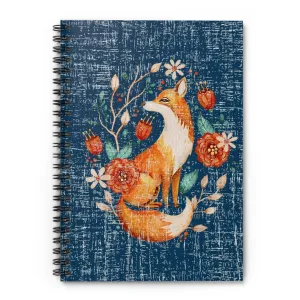 Foxy Fall Floral Spiral Notebook - Ruled Line: Whimsical Autumn Design