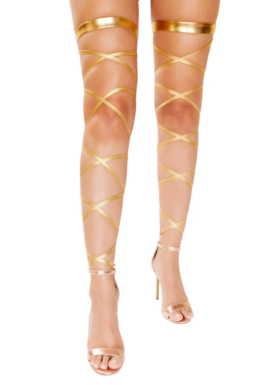 Gold Metallic Leg Wraps