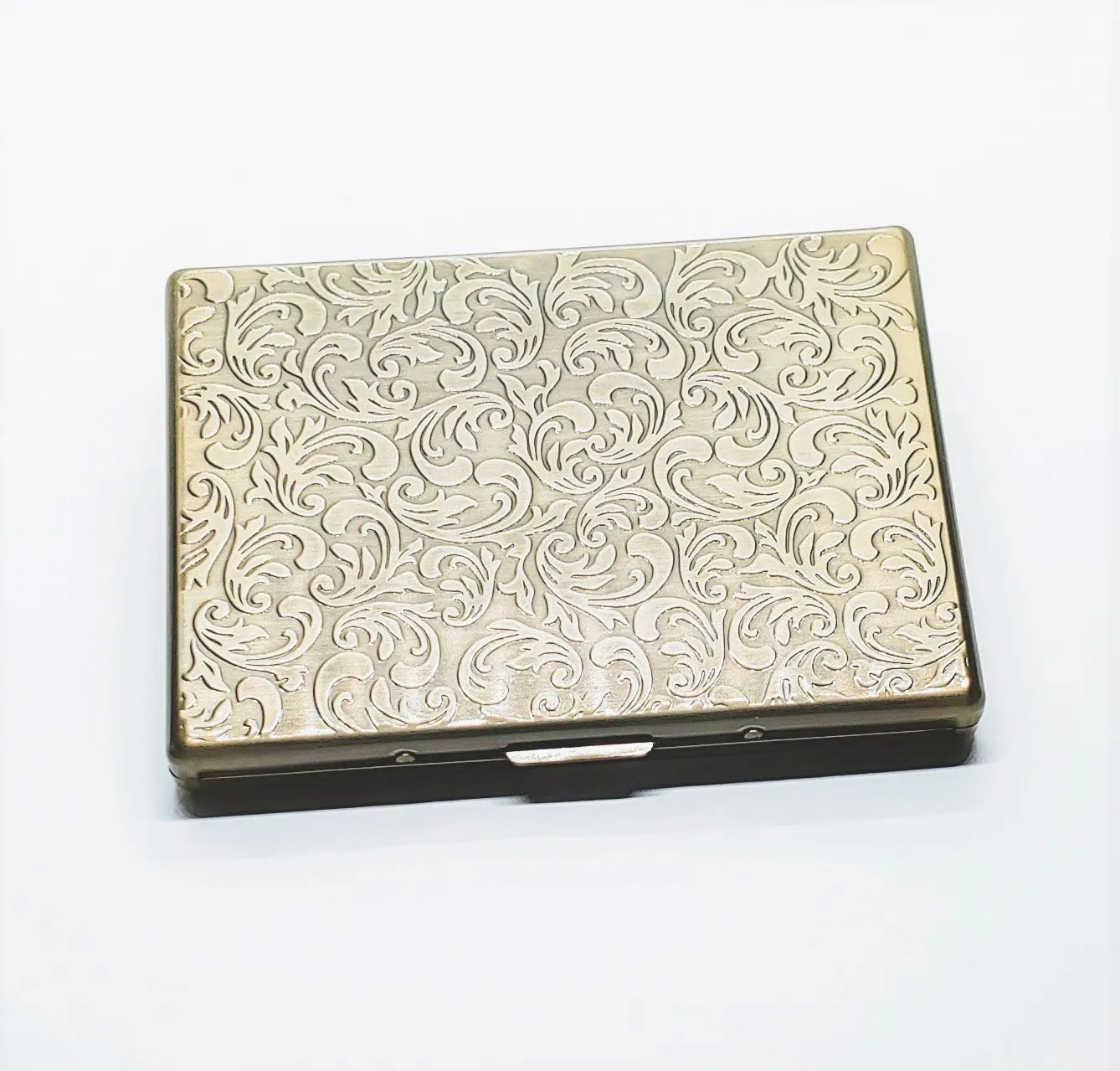 Handmade Antique Bronze Embossed Lion Cigarette Case