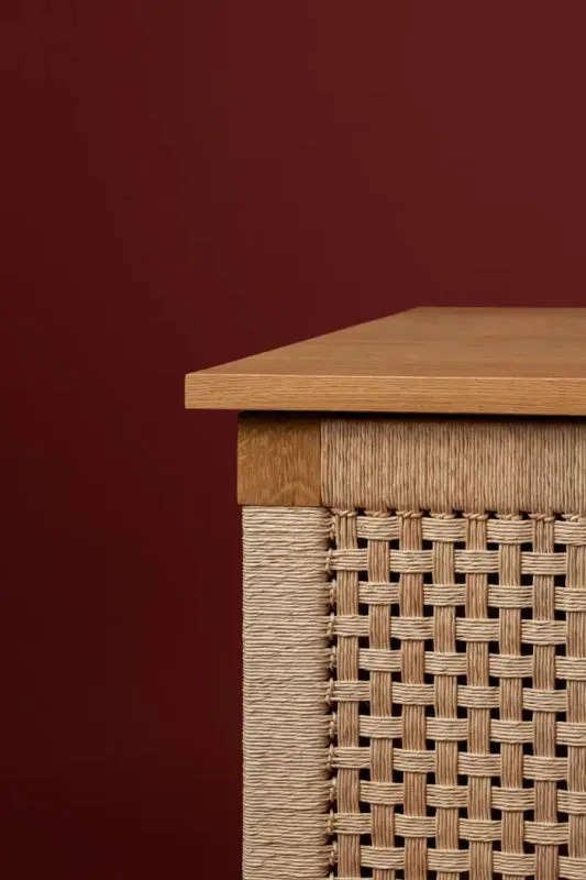 Handmade Design Natural Color Four Door Elegant Sideboard Buffet Cabinet
