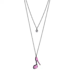 IP Light Black (IP Gun) Stainless Steel Chain Pendant with Top Grade Crystal in Clear for Women Style TK2703