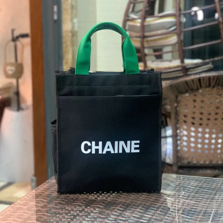 Large New Canvas Multi-Layer Student Cram School Bag File Bag Leisure Mummy Bag Work Lunch Bag Bento
