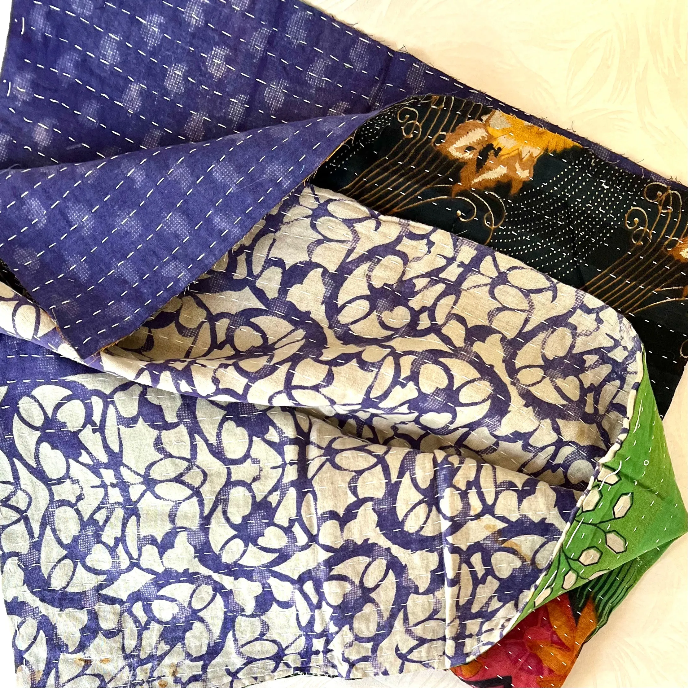 Large Vintage Kantha Fabric Pieces