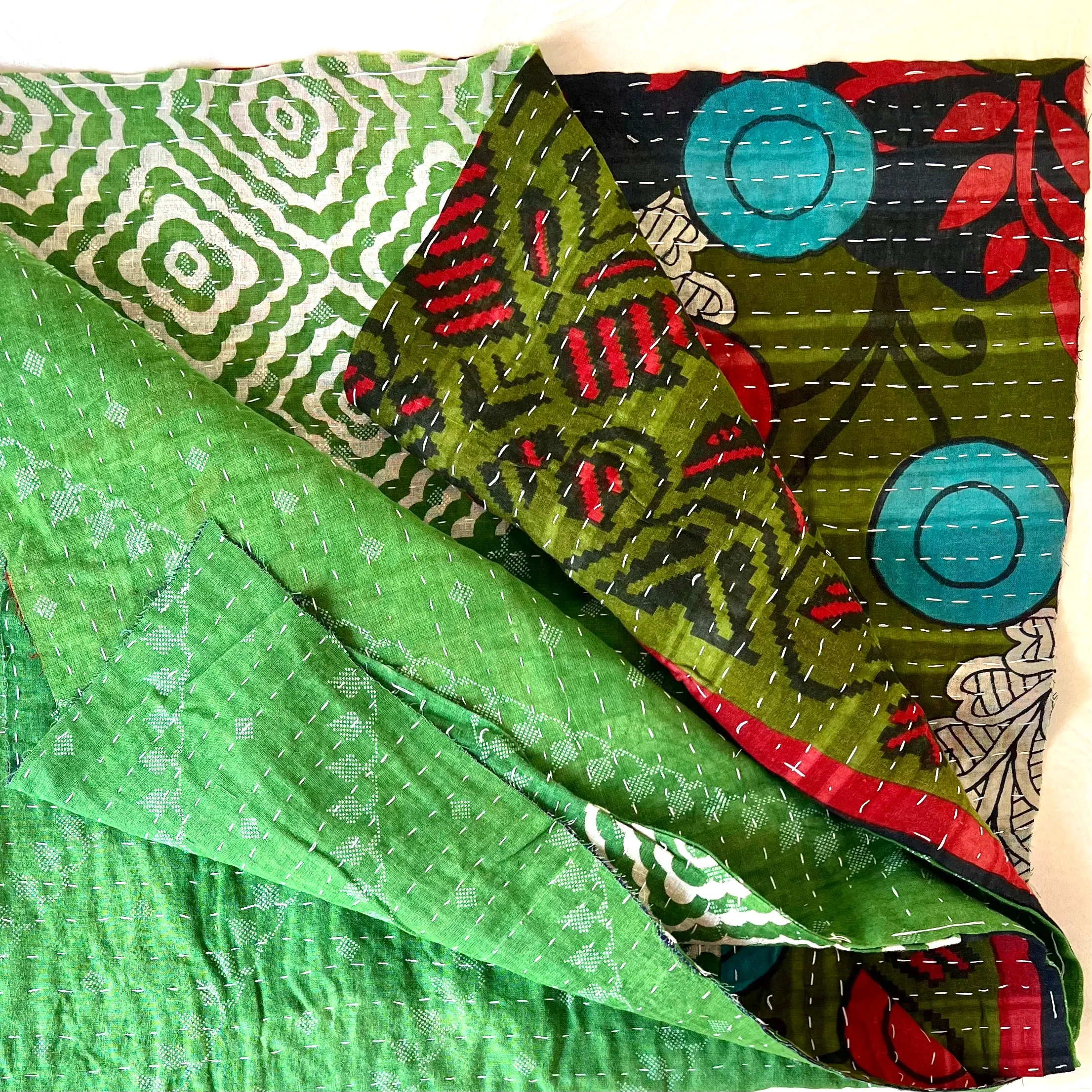 Large Vintage Kantha Fabric Pieces