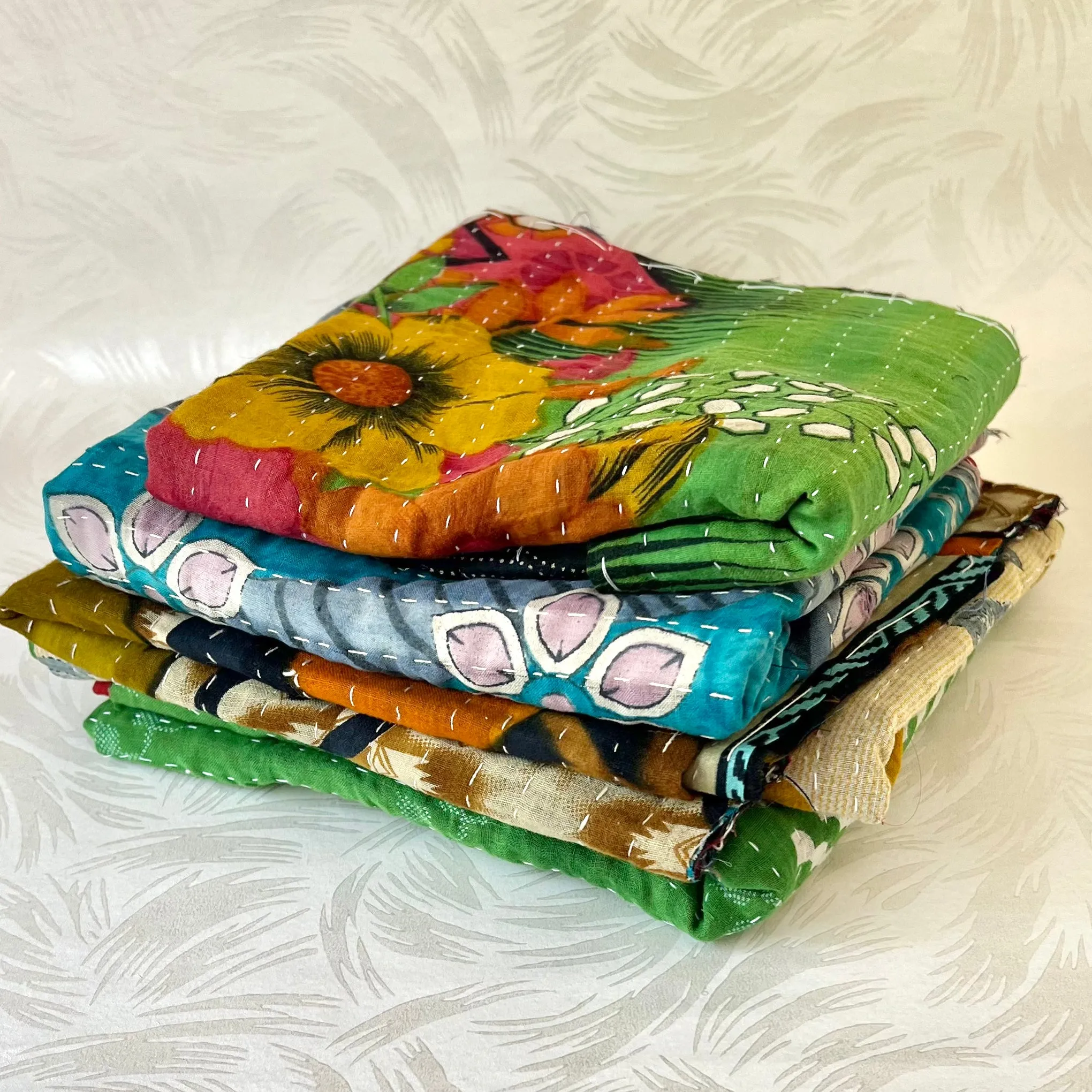 Large Vintage Kantha Fabric Pieces