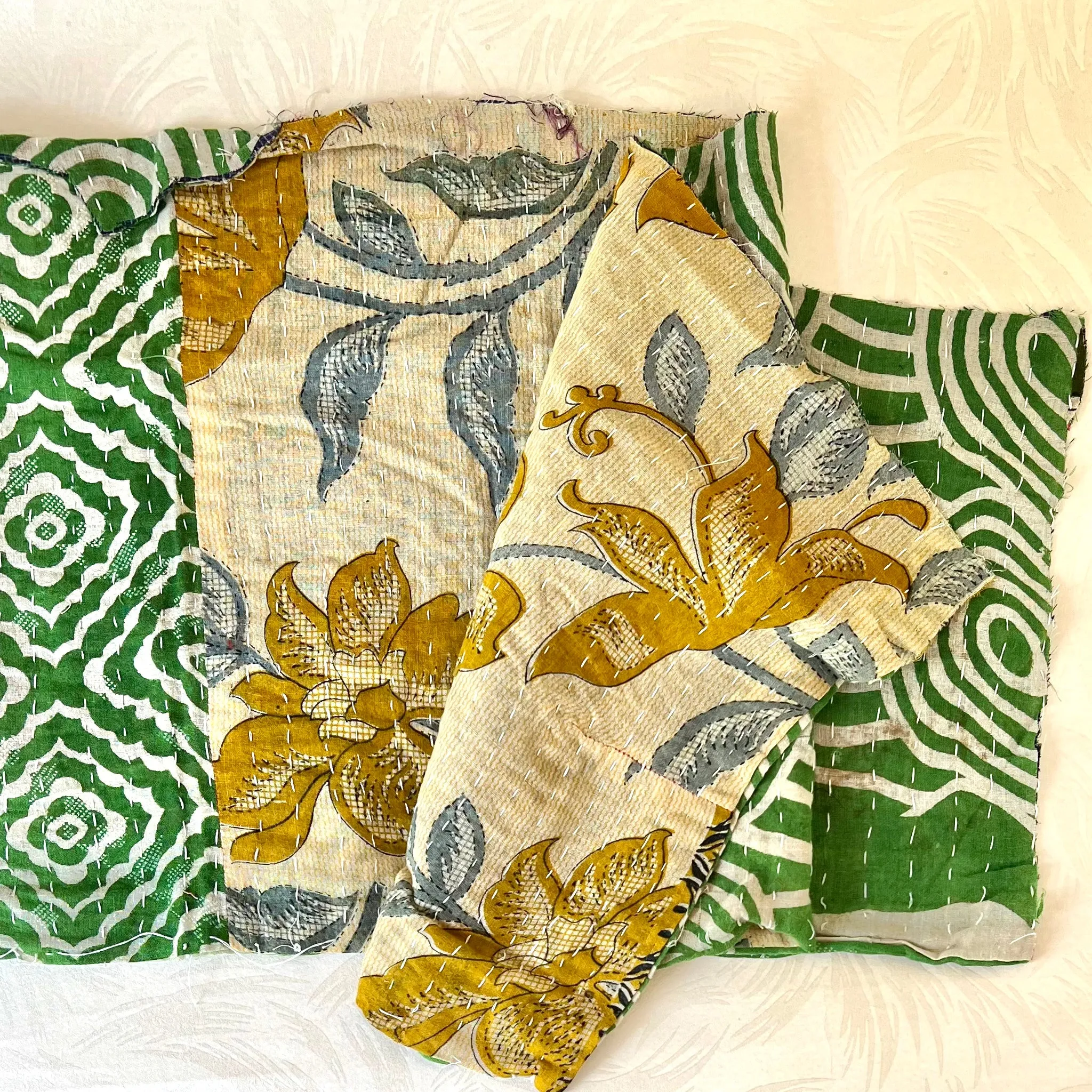 Large Vintage Kantha Fabric Pieces