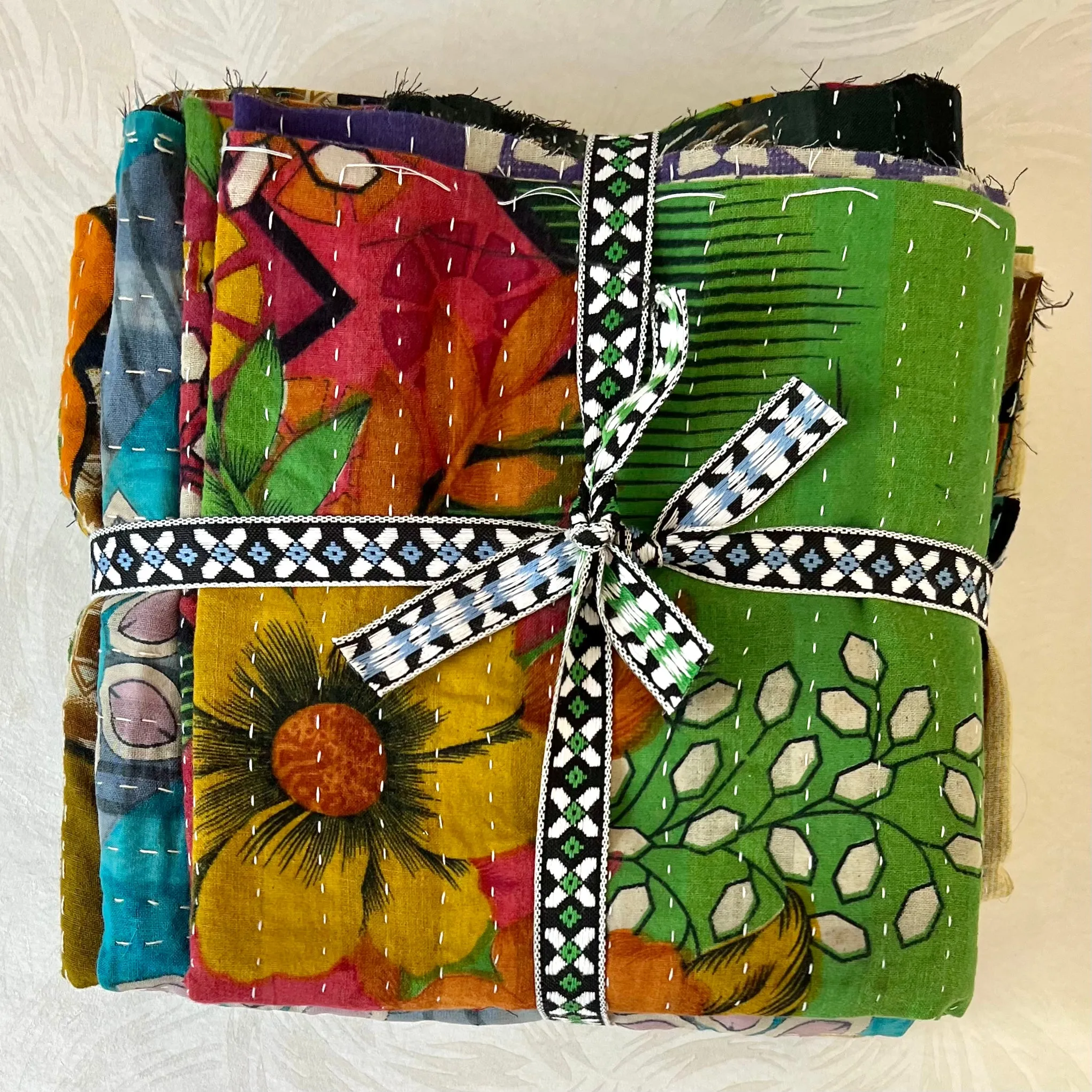 Large Vintage Kantha Fabric Pieces