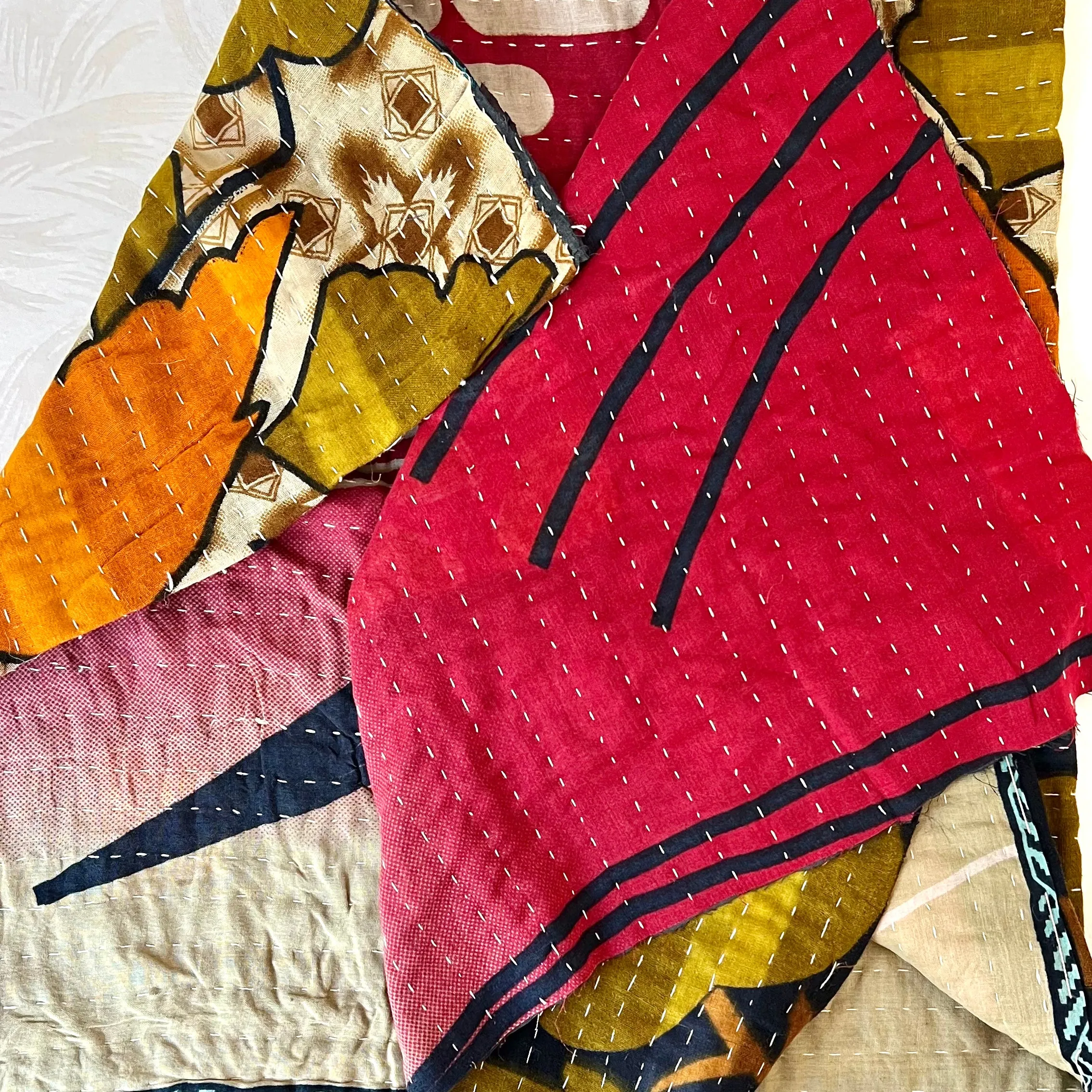 Large Vintage Kantha Fabric Pieces