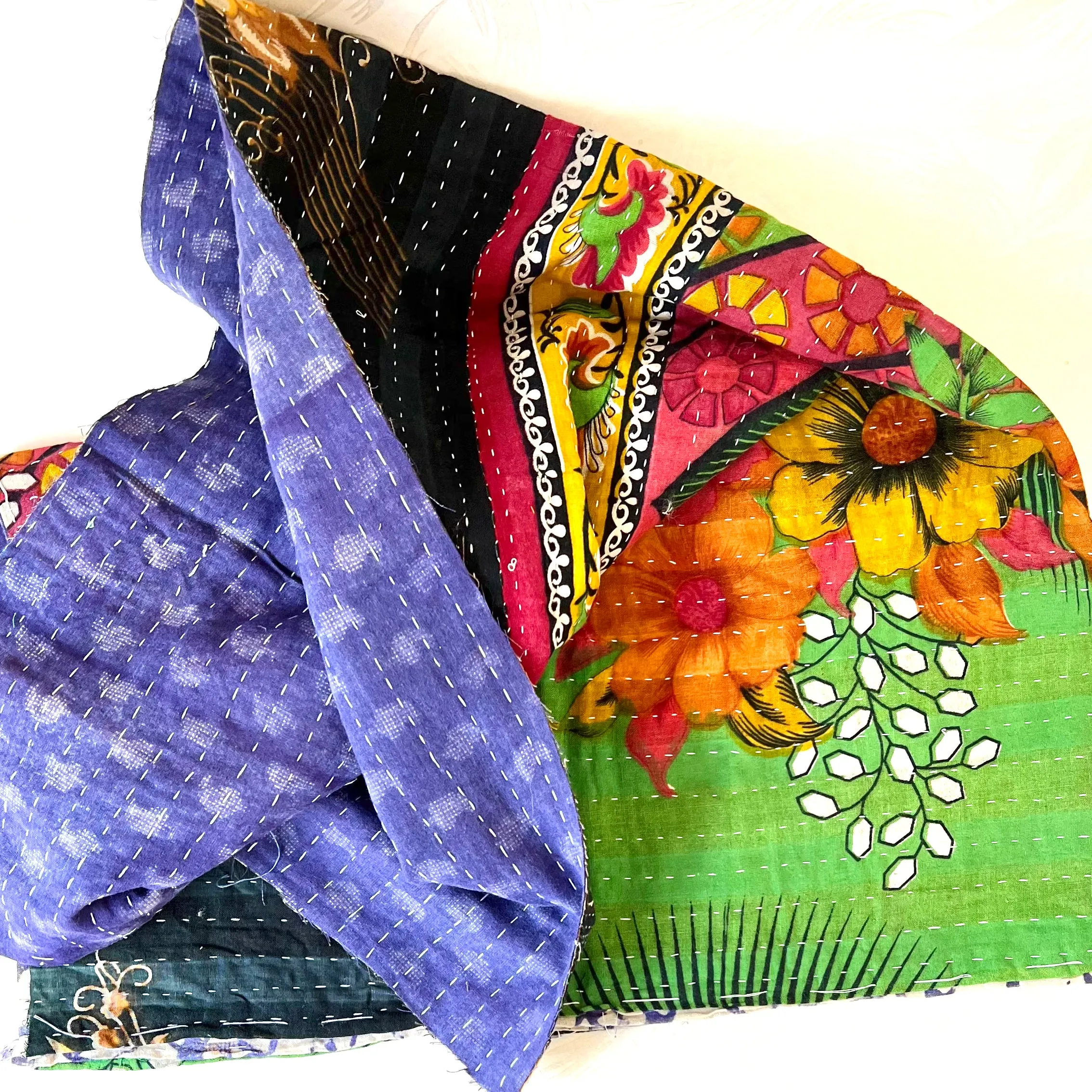 Large Vintage Kantha Fabric Pieces
