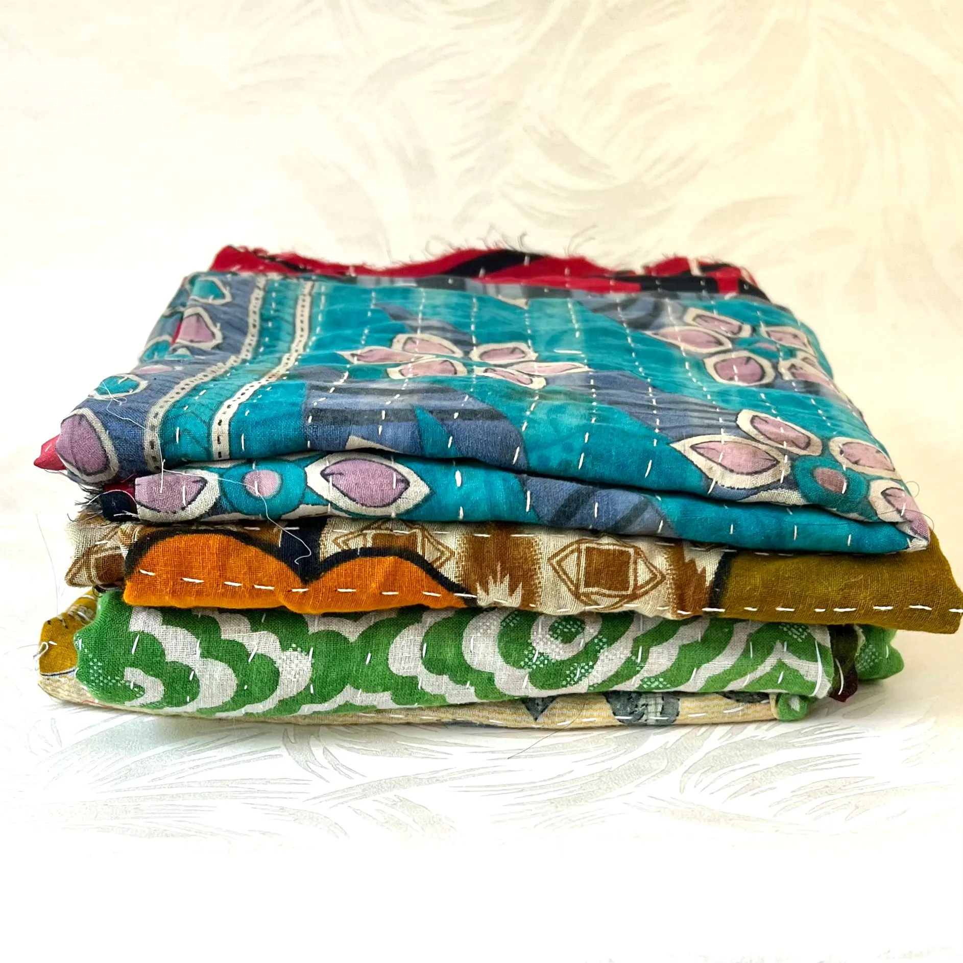 Large Vintage Kantha Fabric Pieces