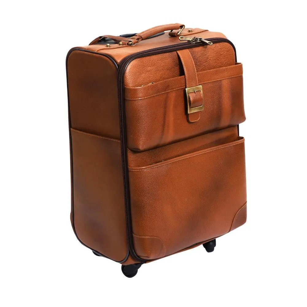 Lavish Touch Elm Trolley Bag
 Leather - Tan
 ( Without Texture )