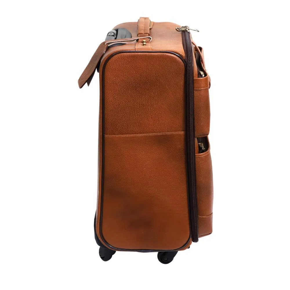 Lavish Touch Elm Trolley Bag
 Leather - Tan
 ( Without Texture )