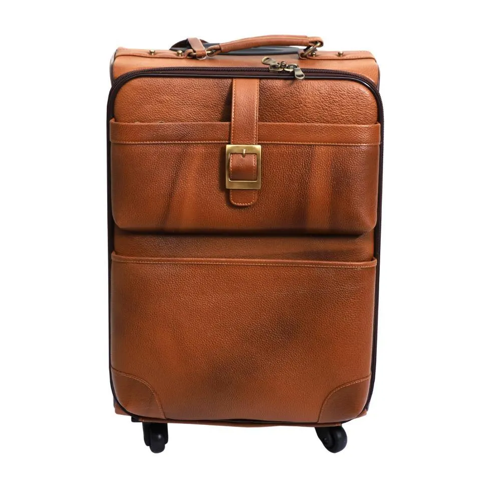 Lavish Touch Elm Trolley Bag
 Leather - Tan
 ( Without Texture )