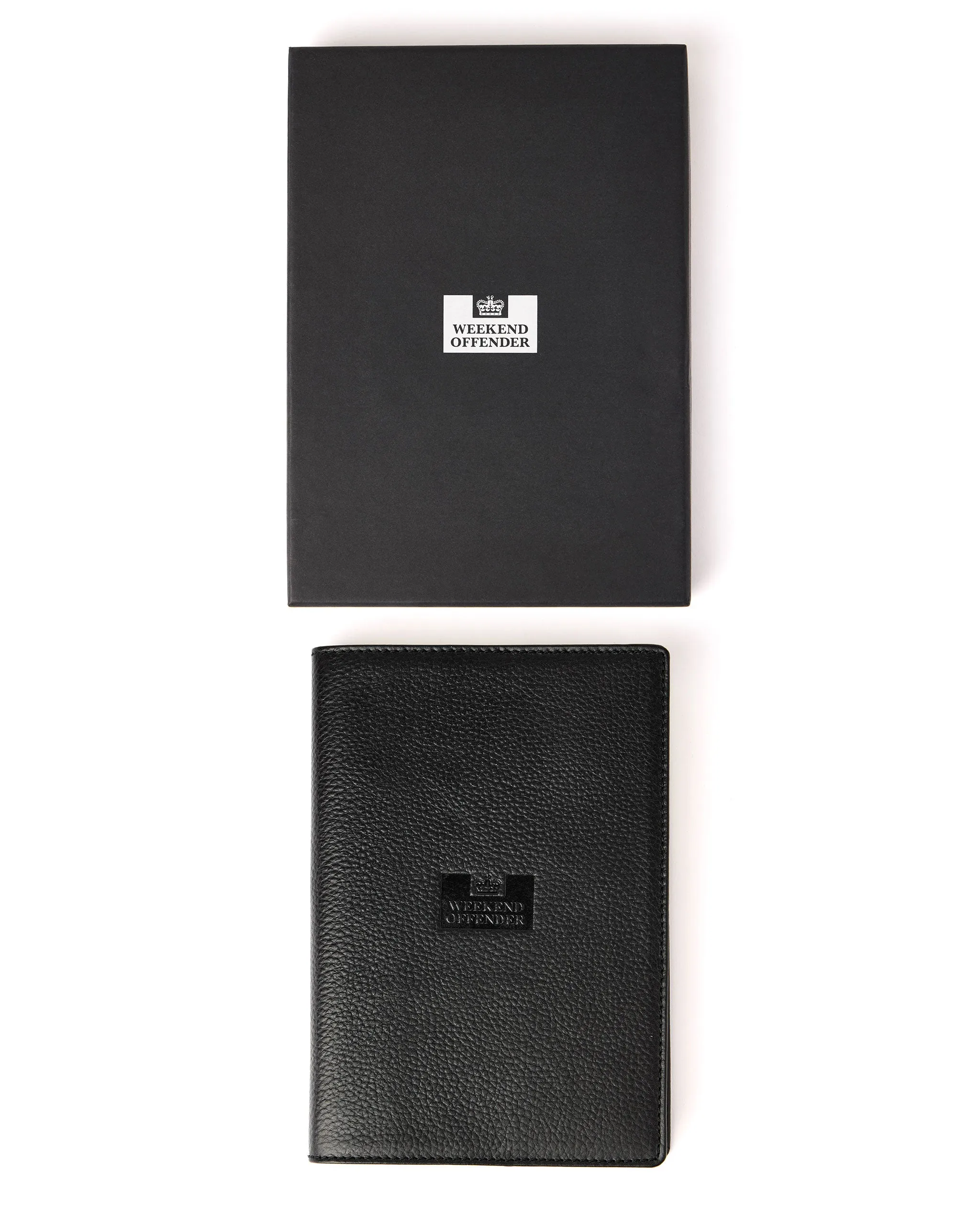 Leather Notebook Holder With Gift Box Black