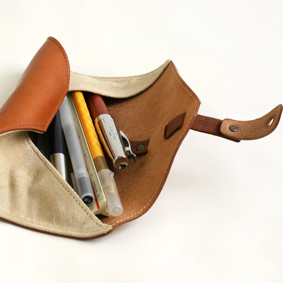 Leather Roll Up Pencil Case, Made in Japan,  Japanese leather pencil case, Japanese leather pen case