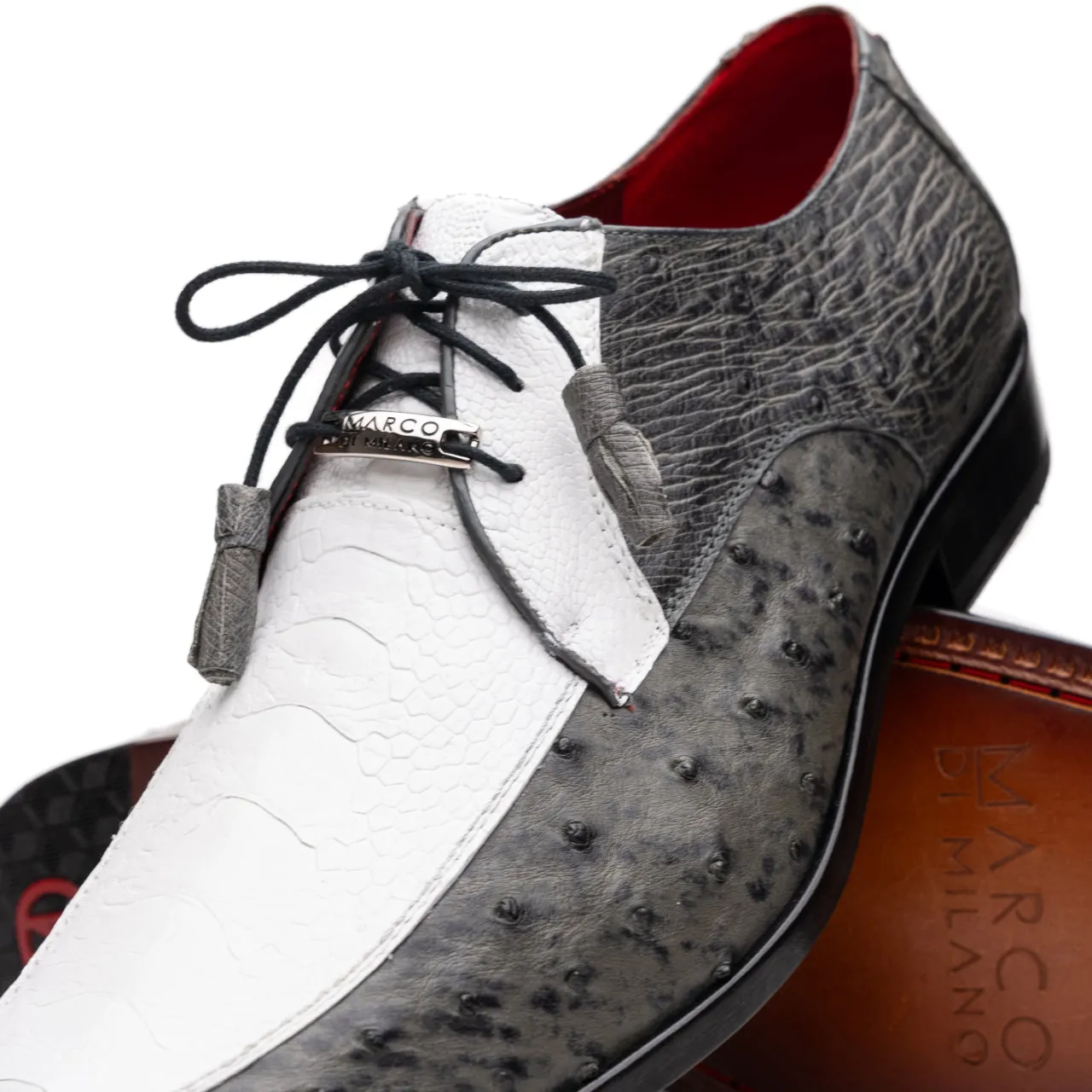 Marco Di Milano Andretti Ostrich Leg Withe Gray