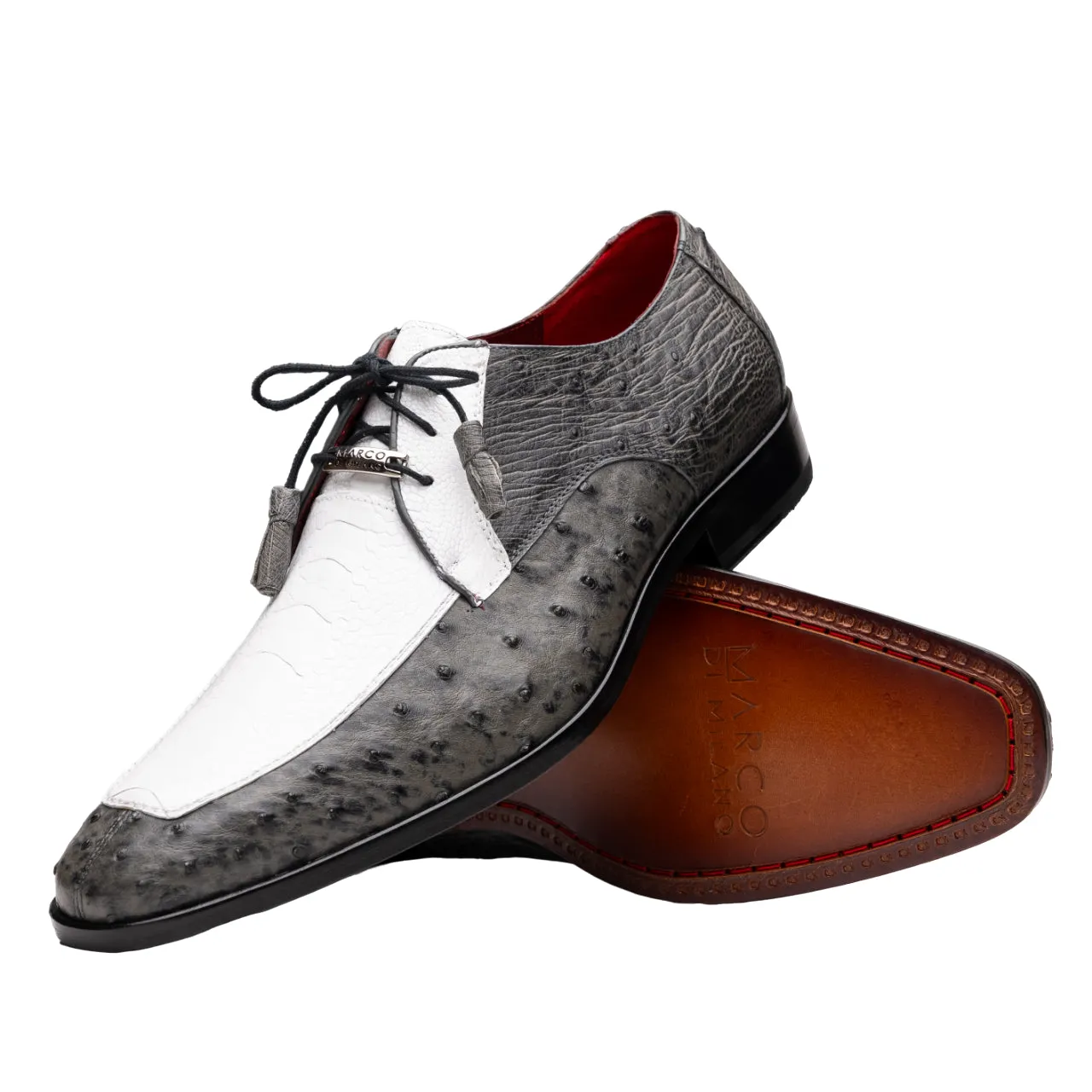 Marco Di Milano Andretti Ostrich Leg Withe Gray