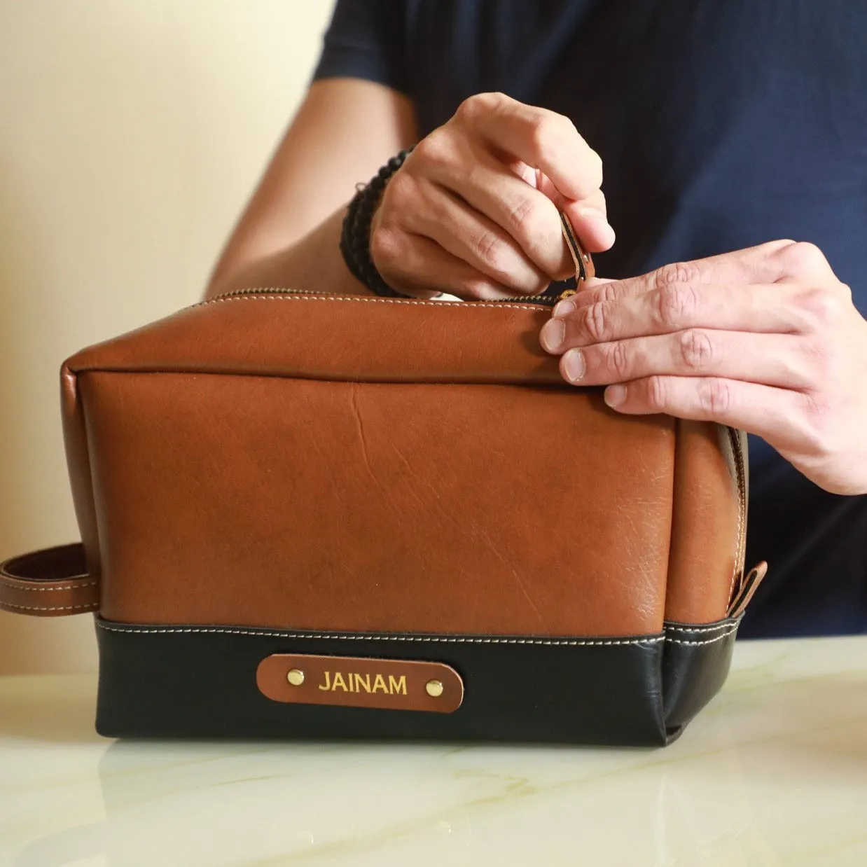 Men's Toiletry Kit Bag - Tan
