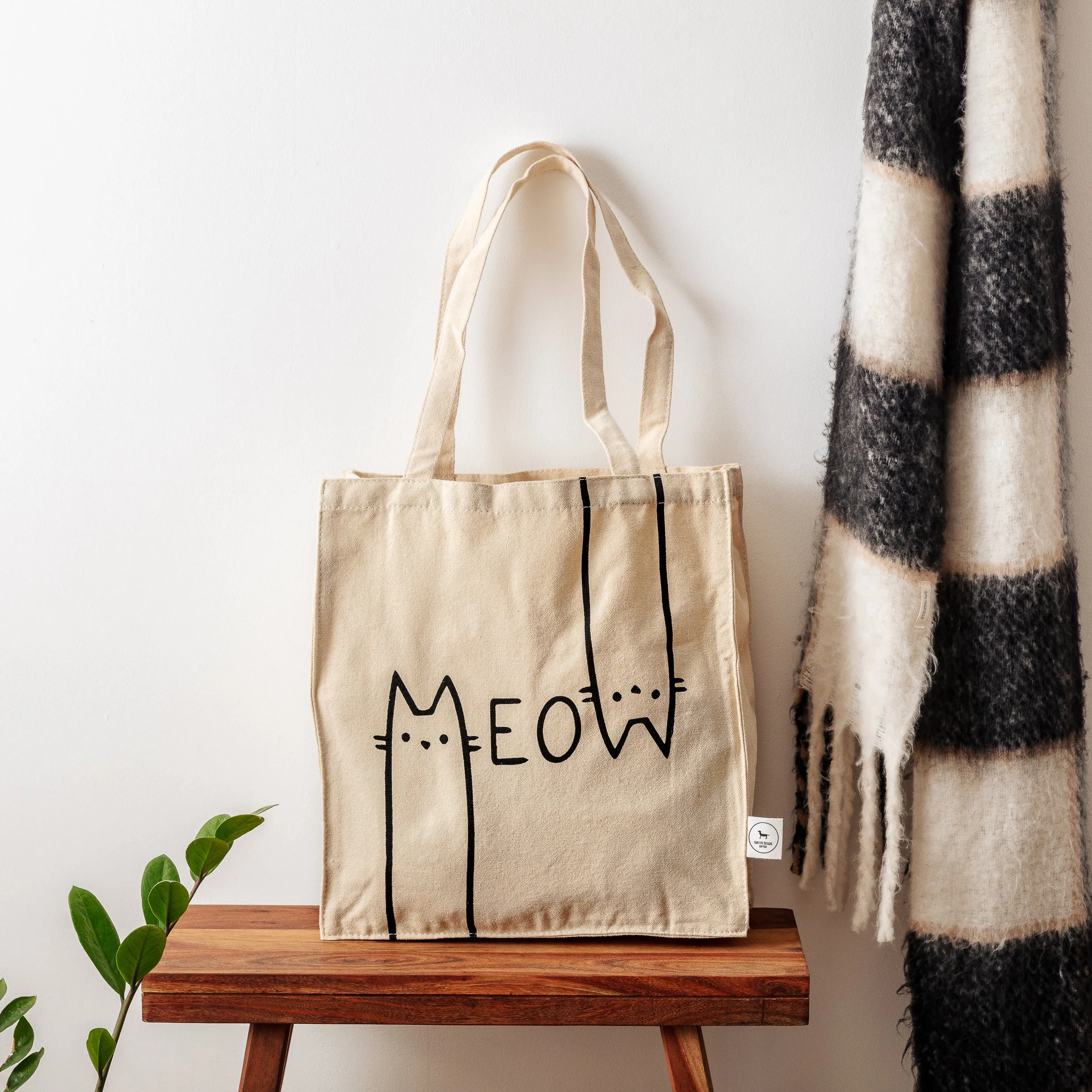 MEOW TOTE BAG CREAM