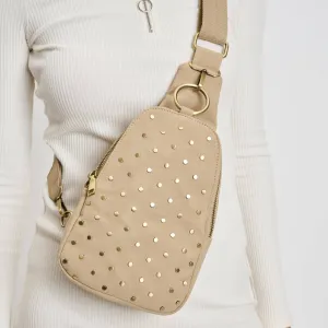 Natural Studded Sling Bag