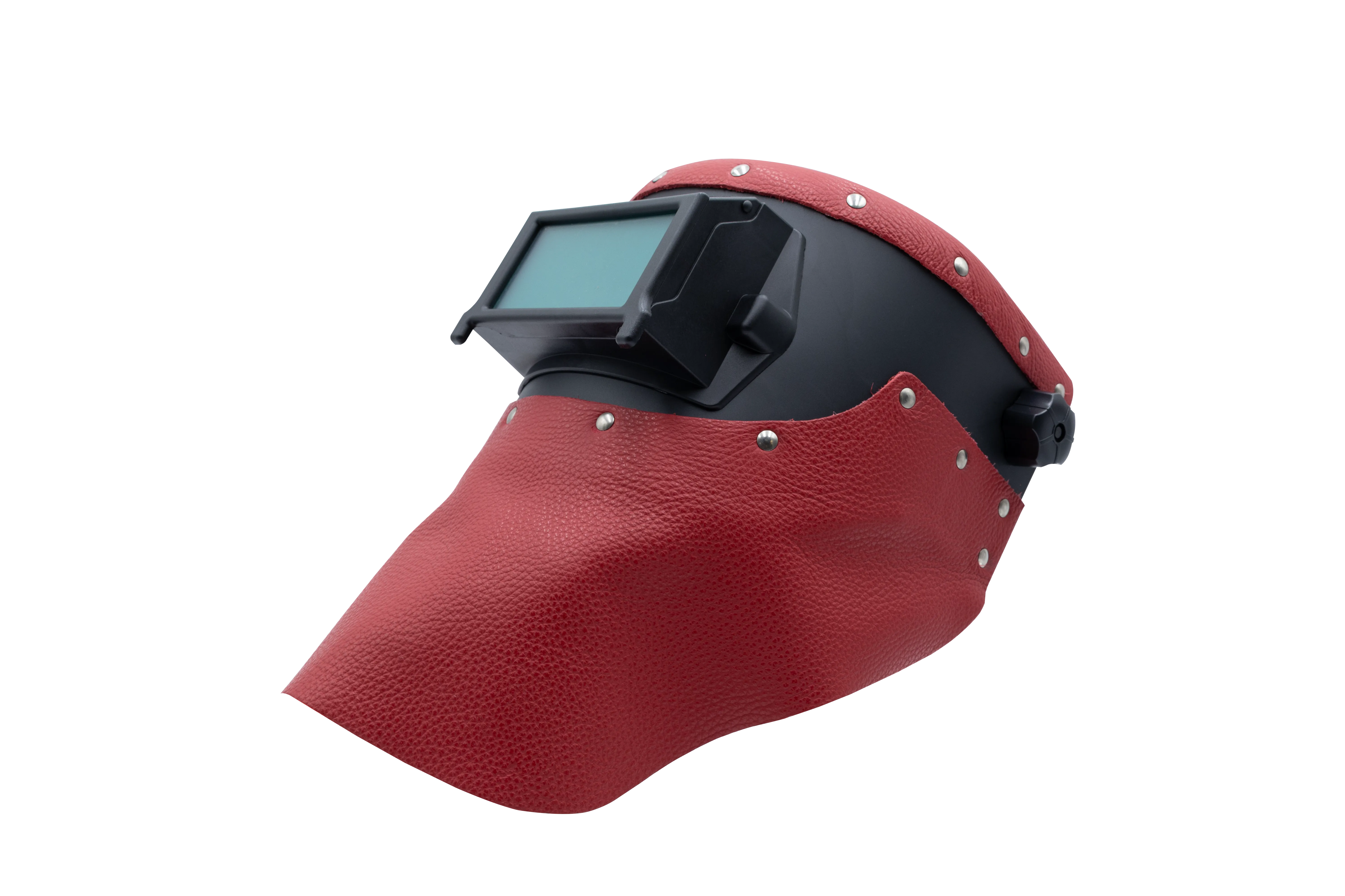 Outlaw Leather - Welding Hood - Red Leather