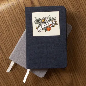 Patched Linen Yikes Notebook