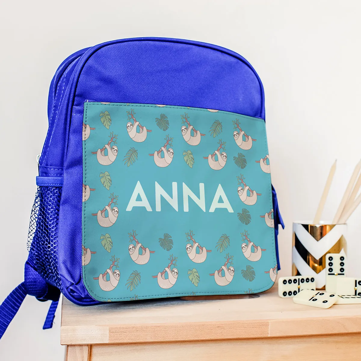 Personalised Lunch Bag With Tropical Sloths Design