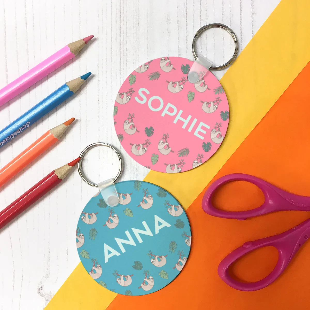 Personalised Lunch Bag With Tropical Sloths Design